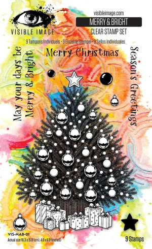 Preview: Visible Image - Stempelset 4x6 Inch "Merry & Bright" Clear Stamps by Mark Alexander
