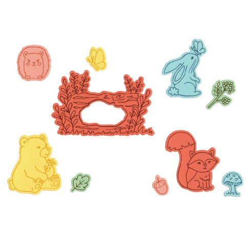 Preview: Sizzix - Stempelset & Stanzschablone "Forest Friends" Kid Create Clear Stamps Set & Framelits Die