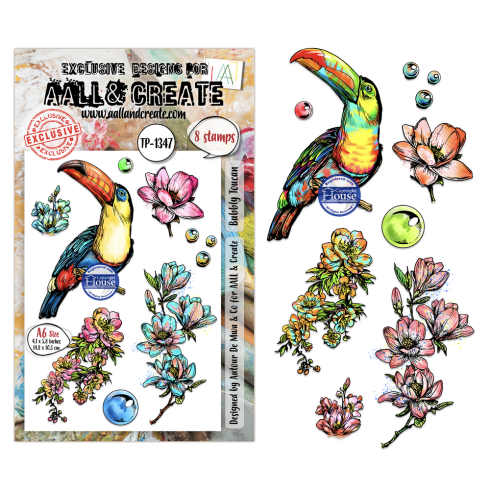 Preview: AALL and Create - Stempelset A6 "Bubbly Toucan" Clear Stamps by Autour De Mwa & Co