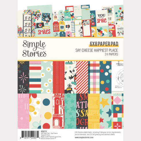 Preview: Simple Stories - Designpapier "Say Cheese Happiest Place" Paper Pack 6x8 Inch - 24 Bogen