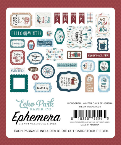 Preview: Echo Park - Stanzteile "Wonderful Winter Days" Ephemera