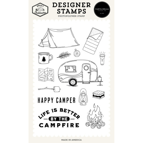 Carta Bella - Stempelset "Camping Icons" Clear Stamps - Great Outdoors
