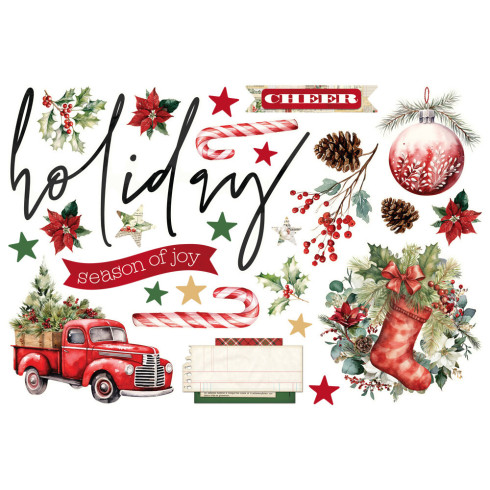 Preview: Simple Stories - Stanzteile "Simple Vintage Old-Fashioned Christmas" Simple Pages Pieces