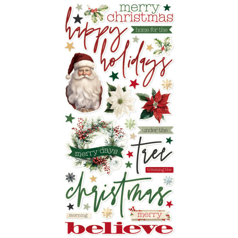 Preview: Simple Stories - Aufkleber "Simple Vintage Old-Fashioned Christmas" Foam Sticker