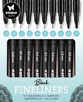 Preview: Studio Light - Fineliners and Markers Set - 10 Stifte