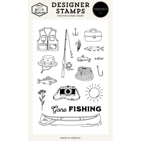 Carta Bella - Stempelset "Fishing Icons" Clear Stamps - Great Outdoors