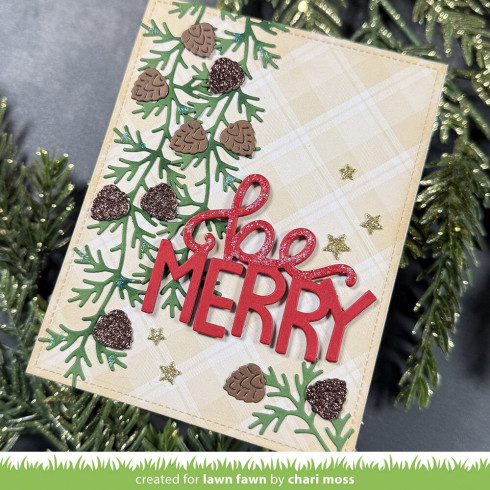 Lawn Fawn - Stanzschablone "Pinecone And Leaves Border" Lawn Cuts Dies