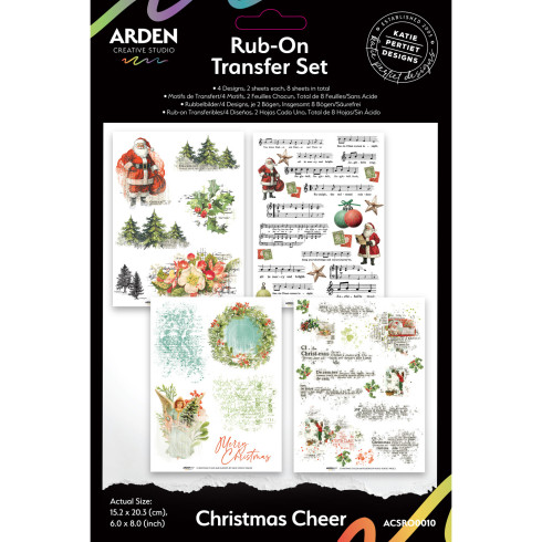 Arden Creative Studio - Transfer Aufkleber "Christmas Cheer" Katie Pertiet Rub-On Transfer Set