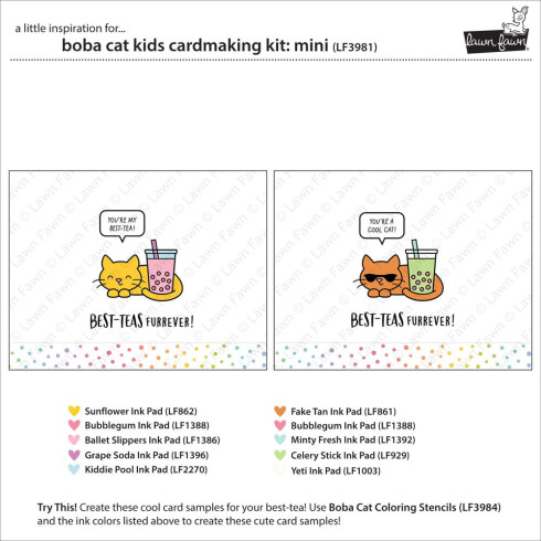 Preview: Lawn Fawn - Kids Cardmaking Kit Mini "Boba Cat"