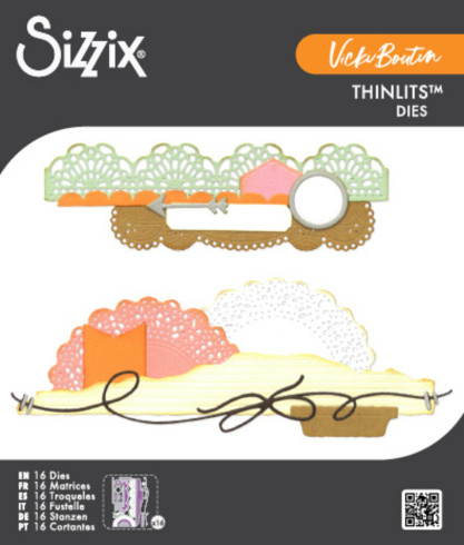 Preview: Sizzix - Stanzschablone "Border Clusters" Thinlits Craft Dies by Vicki Boutin