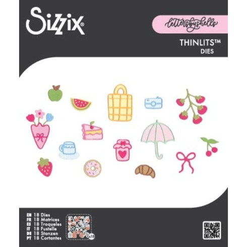 Sizzix - Stanzschablone "Picnic Treats" Thinlits Craft Dies by Letters by Shells