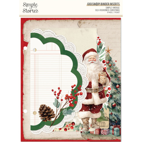 Simple Stories - Simple Vintage Old-Fashioned Christmas SN@P! - SN@P! Binder Inserts 6x8 Inch