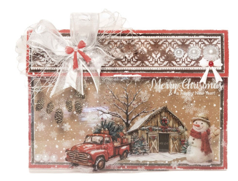 Preview: Studio Light - A5 Acetate Sheets "Plaid & Snow" Cottage Christmas - 6 Bogen