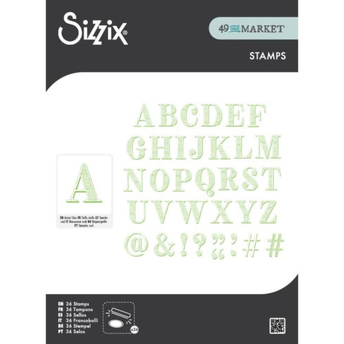 Sizzix - Stempelset "Textured Alphabet" Clear Stamps Design by 49 & Market