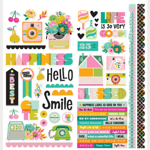 Preview: Simple Stories - Collectors Essential Kit "Color Me Happy" 12 Bogen Designpapier