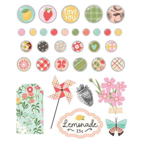 Preview: Simple Stories - Decorative Brads "Pink Lemonade"