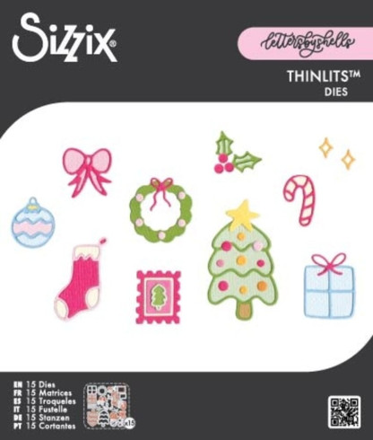 Preview: Sizzix - Stanzschablone "Holiday Cheer" Thinlits Craft Dies by Letters by Shells
