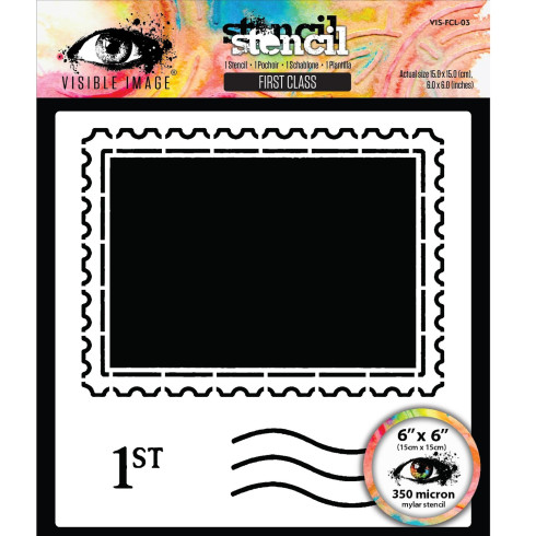 Visible Image - Schablone 6x6 Inch "First Class" Stencil by Mark Alexander