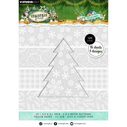 Studio Light - A5 Vellum Paper Pad "Christmas Forest" Backgrounds