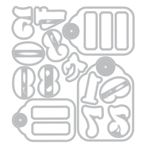 Preview: Sizzix - Stanzschablone & Stempelset "Holiday Tags" Thinlits Craft Dies & Clear Stamps by by 49 & Market