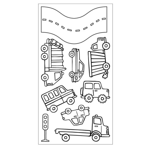Sizzix - Stempelset & Stanzschablone "Cars and Trucks" Kid Create Clear Stamps Set & Framelits Die