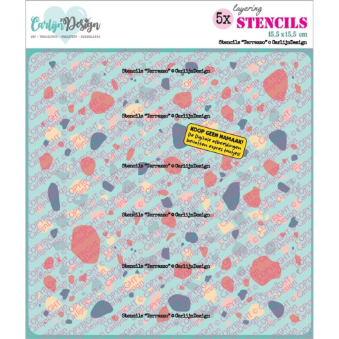Carlijn Design - Schablone 15 y 15 cm "Terrazzo" by CarlijnDesign Stencil