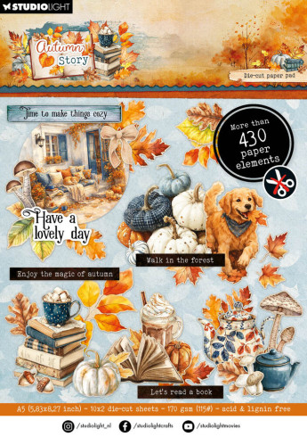 Preview: Studio Light - Stanzpapierbblock "Autumn Story " Die Cut Paper Pad A5 - 20 Bogen