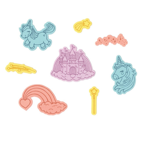 Preview: Sizzix - Stempelset & Stanzschablone "Unicorns and Rainbows" Kid Create Clear Stamps Set & Framelits Die