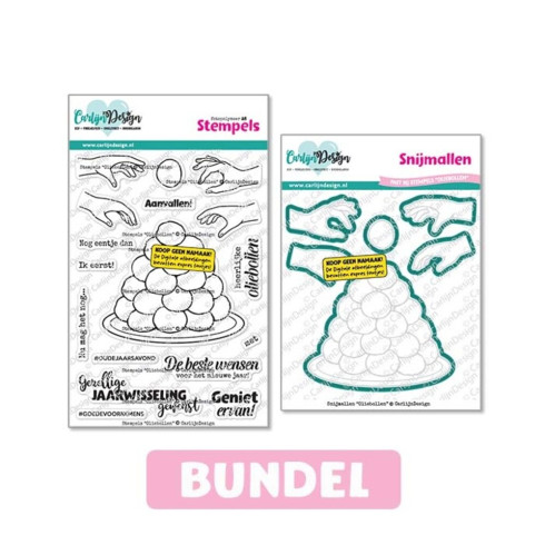 Preview: Carlijn Design - Bundel "Oliebollen" Stempel & Stanzschablone
