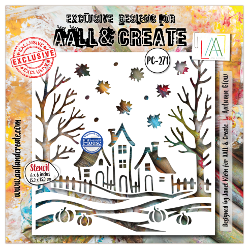 AALL and Create - Schablone 6x6 Inch "Autumn Glow "Stencil by Janet Klein
