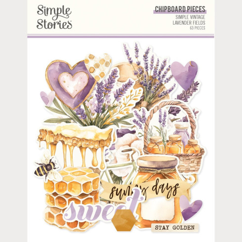 Preview: Simple Stories - Aufkleber "Simple Vintage Lavender Fields 12x12 Inch" Chipboard Pieces