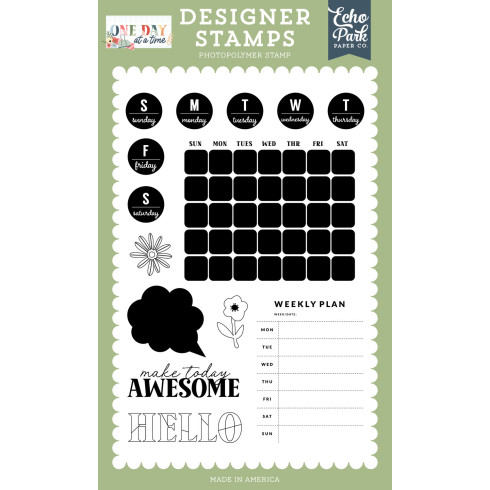 Echo Park - Stempelset "Weekly Plan" Clear Stamps - One Day At A Time