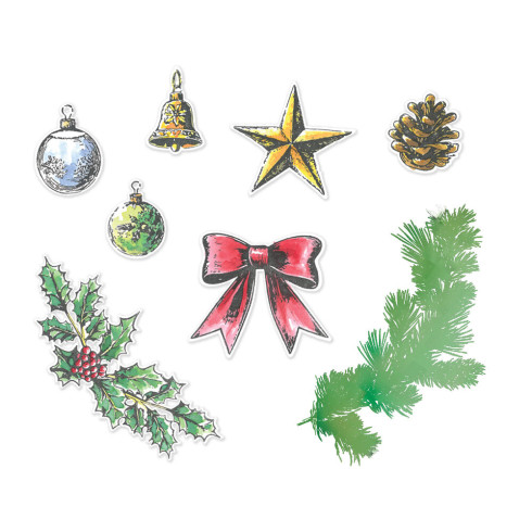 Sizzix - Stanzschablone & Stempelset "Build a Wreath" Thinlits Craft Dies & Clear Stamps by by 49 & Market