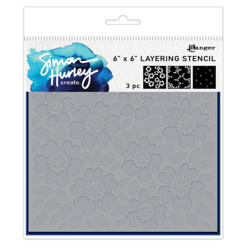 Ranger - Schablone "Whimsy Flowers" Stencil Design by Simon Hurley create