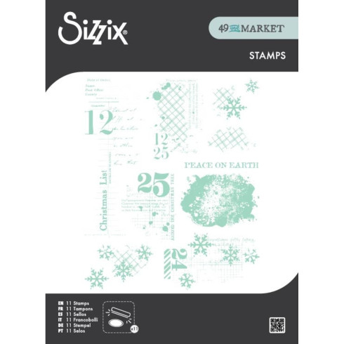 Sizzix - Stempelset "Holiday Textures" Clear Stamps Design by 49 & Market