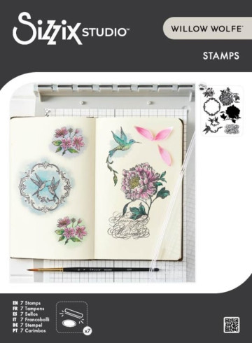 Preview: Sizzix - Stempelset "Ornamental Medallions" Clear Stamps Design by Willow Wolfe