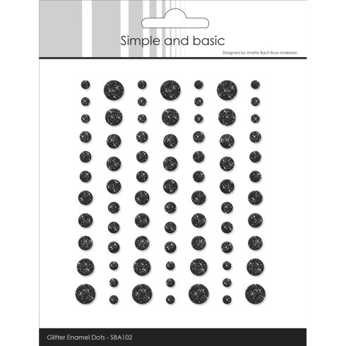 Simple and Basic - Glitter Enamel Dots "Black"