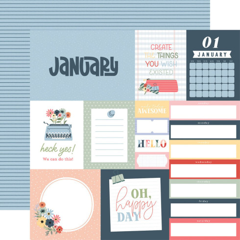 Preview: Echo Park - Designpapier "One Day At A Time" Collection Kit 12x12 Inch - 12 Bogen