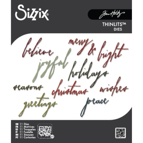 Sizzix - Stanzschablone "Classic Holiday Handwriting" Thinlits Craft Dies by Tim Holtz