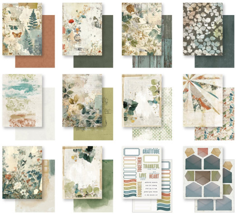 Preview: Arden Creative Studio - Designpapier "Amber Ledgers" Katie Pertiet Paper Pack 6x8 Inch - 12 Bogen