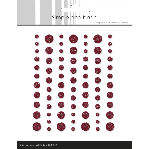 Simple and Basic - Glitter Enamel Dots "Wine Red"