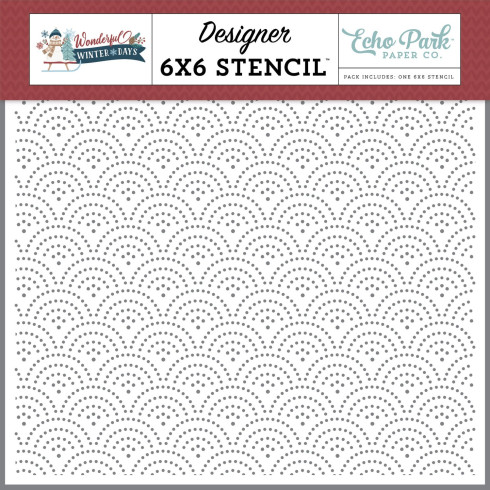 Echo Park - Schablone "Dashing Deco Dots" Stencil 6x6 Inch - Wonderful Winter Days