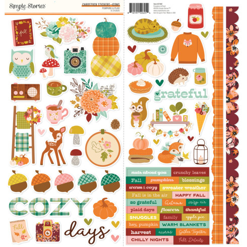 Simple Stories - Aufkleber "Pumpkins & Plaid" Cardstock Sticker Icons