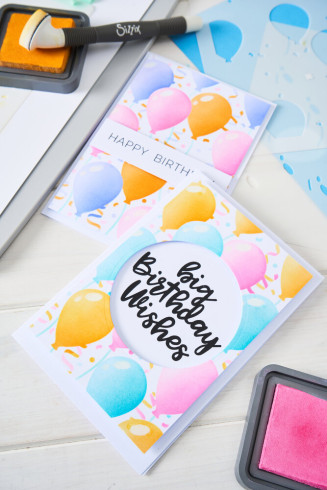 Sizzix - Schablone "Birthday Balloons" Stencil Design by Stacey Park