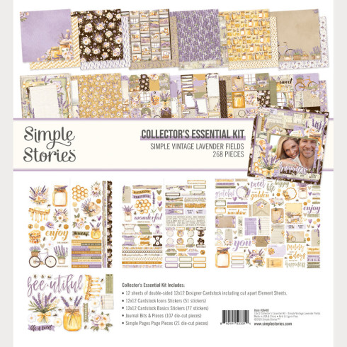 Preview: Simple Stories - Collectors Essential Kit "Simple Vintage Lavender Fields" 12 Bogen Designpapier