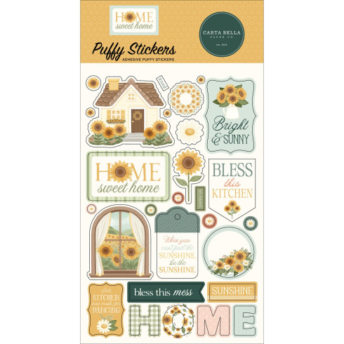 Carta Bella  - Aufkleber "Home Sweet Home" Puffy Stickers