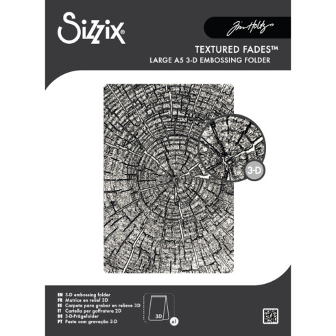 Sizzix - 3D Prägefolder "Tree Rings" Embossing Folder Design by Tim Holtz