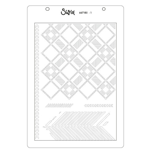 Preview: Sizzix - Stempel & Schablone "Outdoor Essentials" Stencil & Clear Stamps Design by 49 & Market