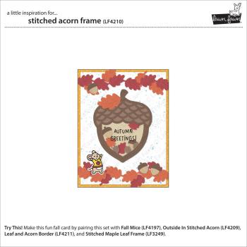 Preview: Lawn Fawn - Stanzschablone "Stitched Acorn Frame" Lawn Cuts Dies