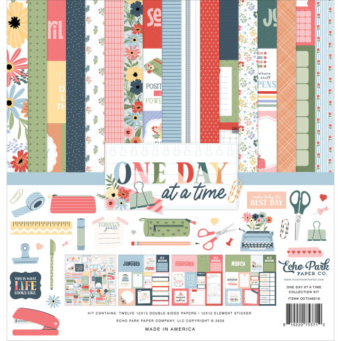 Echo Park - Designpapier "One Day At A Time" Collection Kit 12x12 Inch - 12 Bogen